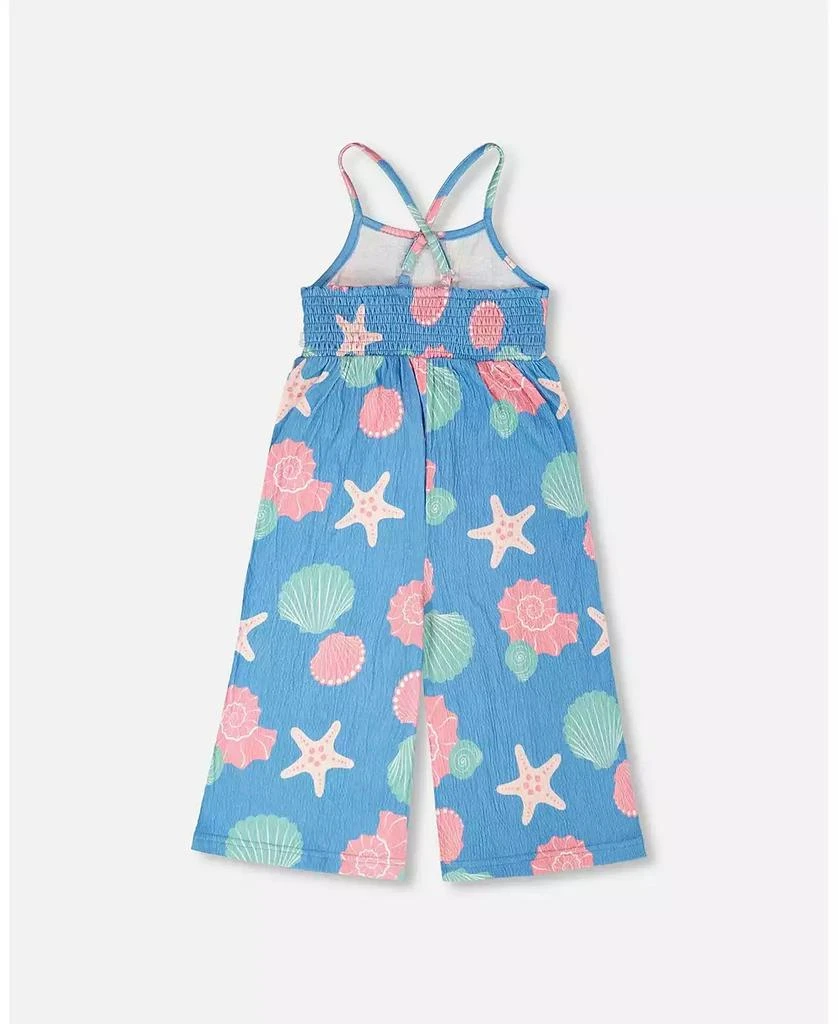 Deux par Deux Toddler Girls Crinkle Jersey Jumpsuit Shell Print 3