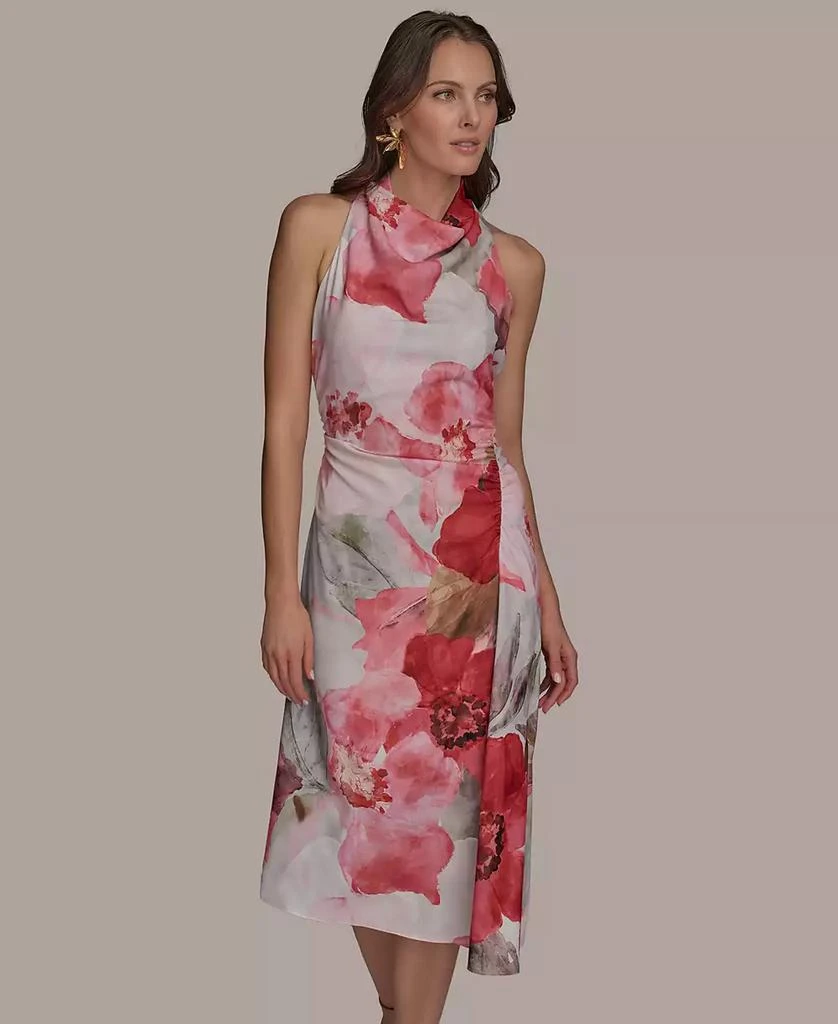 Donna Karan Women's Printed Cowl-Neck Midi Dress 5