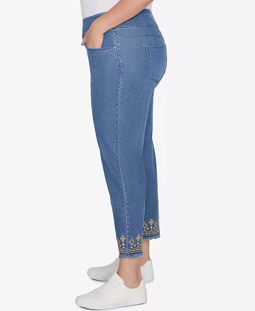Ruby Rd. Plus Size Denim Embroidered Ankle Pants 5