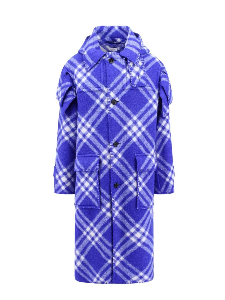 Burberry Burberry Plaid-Check Hooded Blanket Coat 1