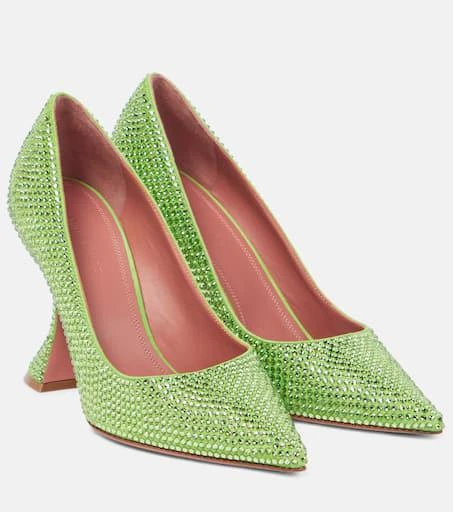 Amina Muaddi Ami embellished leather pumps 1