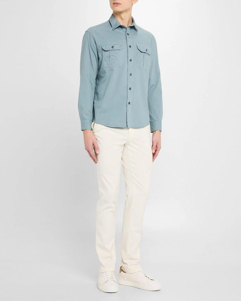 Canali Men's Garment Dyed Casual Button-Down Shirt 2