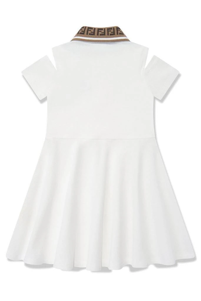 Fendi Fendi Kids Logo Patch Flared Piqué Dress 2