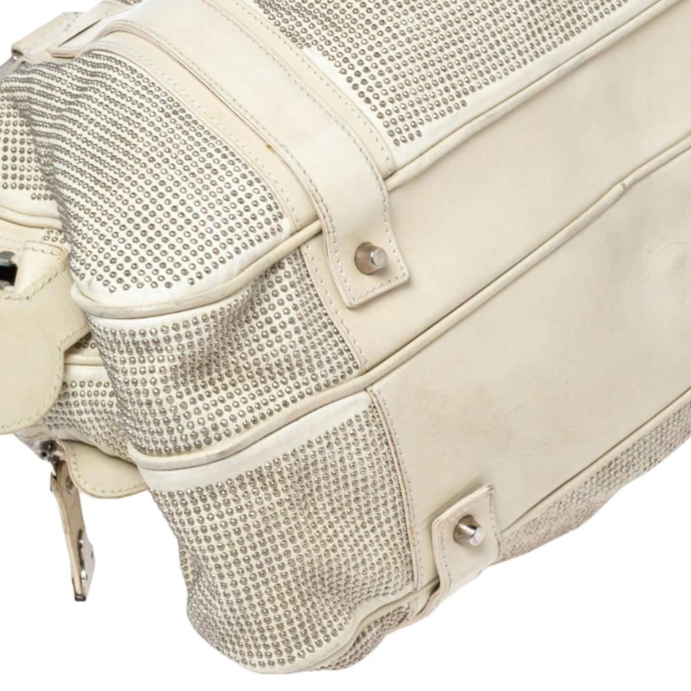 Burberry Burberry Off White Leather Studded Ashbury Knight Satchel 16