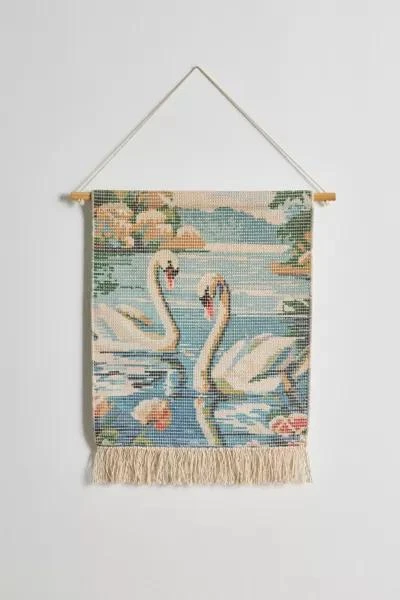 Urban Outfitters Swans Woven Wall Hanging 2
