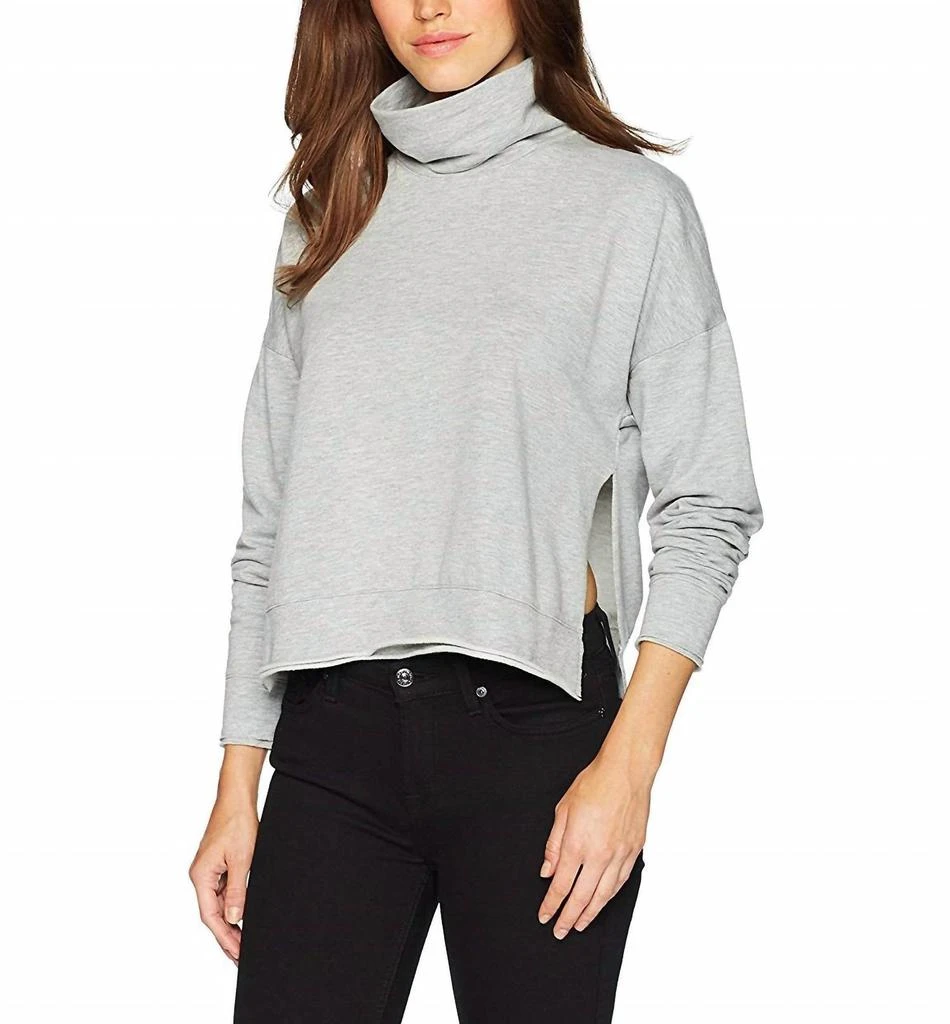 Three Dots Brushed Italian Loose Short Sweatshirt 1