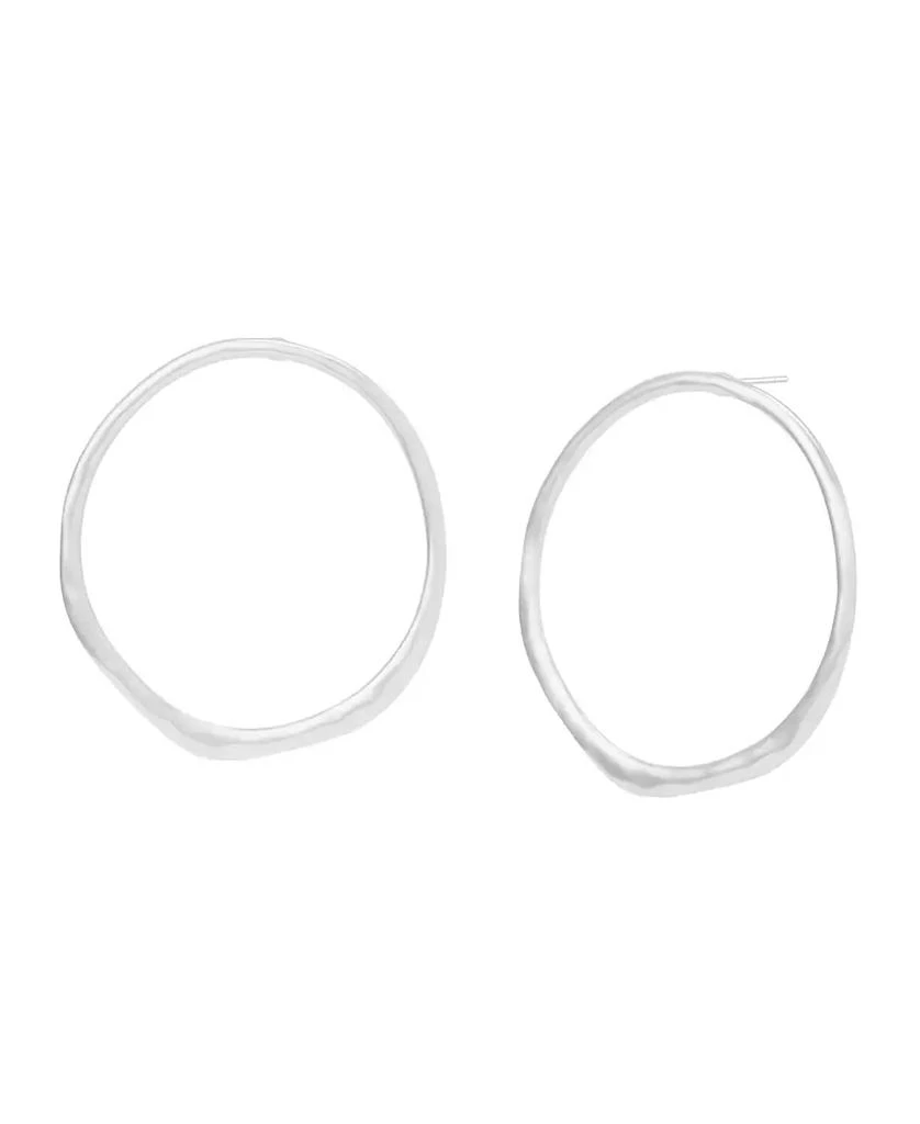 Robert Lee Morris Silver Sculpted Medium Circle Post Earrings