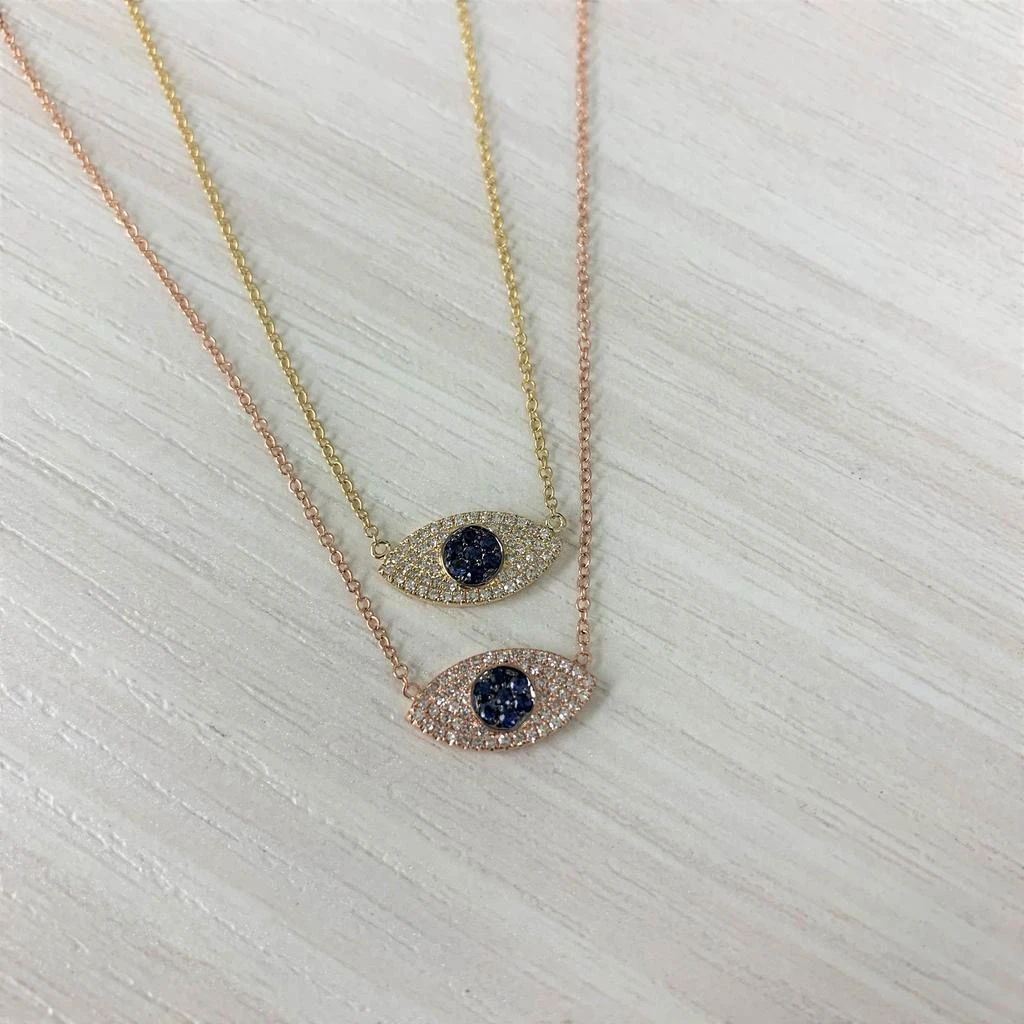 Sabrina Designs 14k Gold & Diamond Evil Eye Necklace 3
