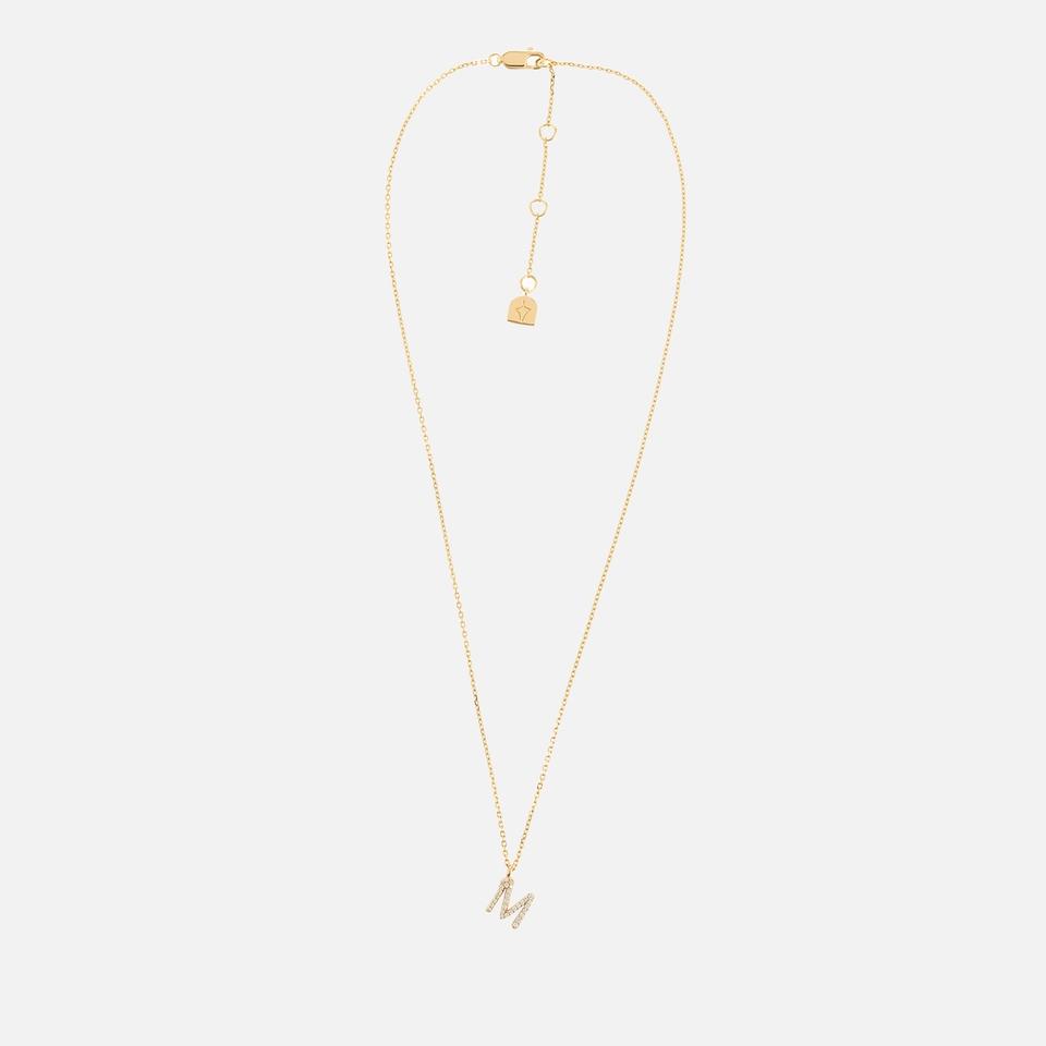 ASTRID & MIYU Astrid & Miyu Initial Pavé 18K Gold-Plated Necklace