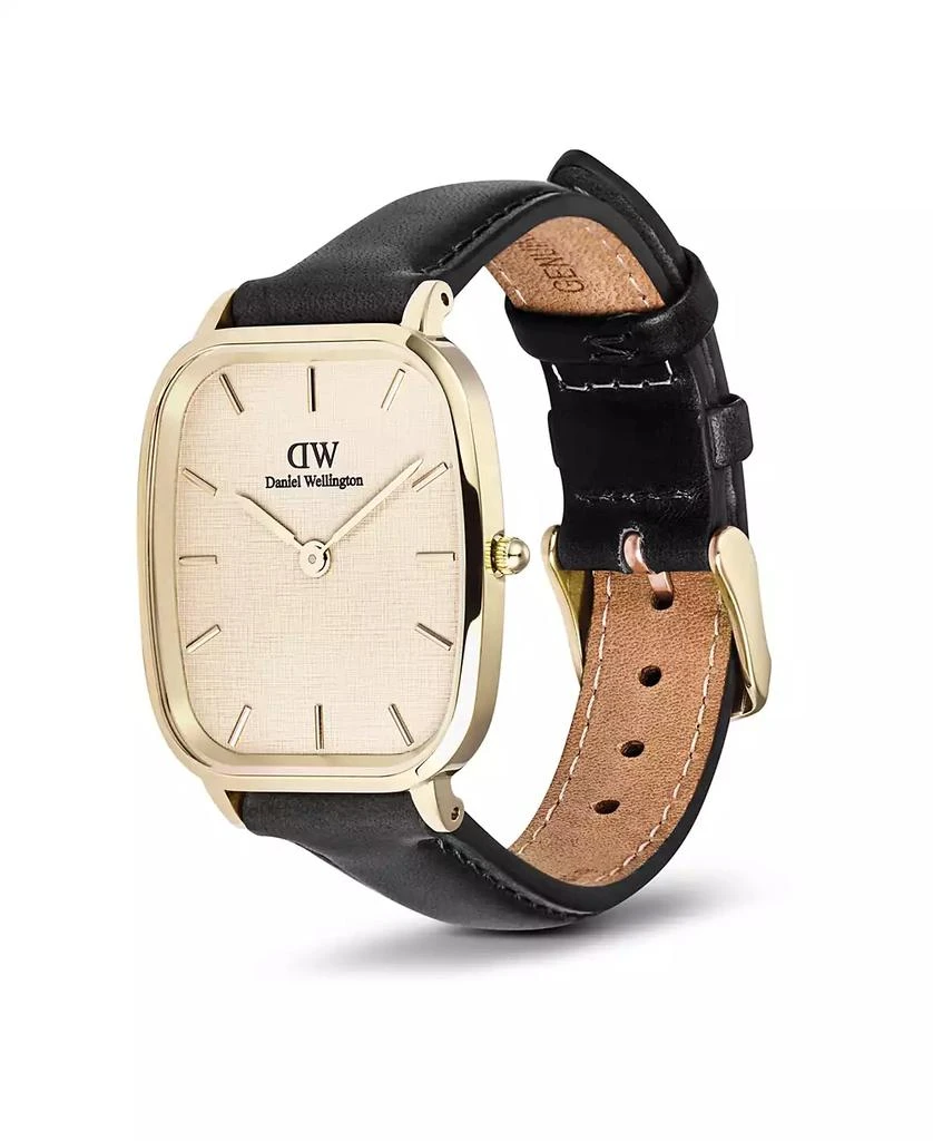 Daniel Wellington Men's Analog Black Genuine Leather Watch, 32mm 2