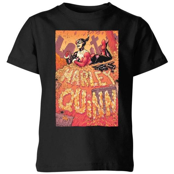 Original Hero Batman Harley Quinn Cover Kids' T-Shirt - Black