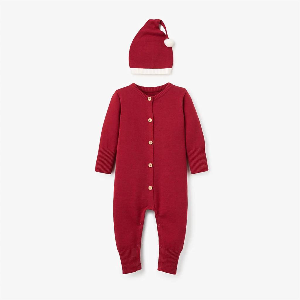 Elegant Baby Kids
 Santa Baby Jumpsuit In Red