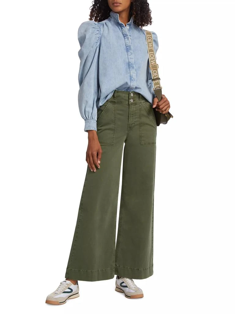 FRAME High-Rise Double Waistband Cargo Palazzo Pants 2