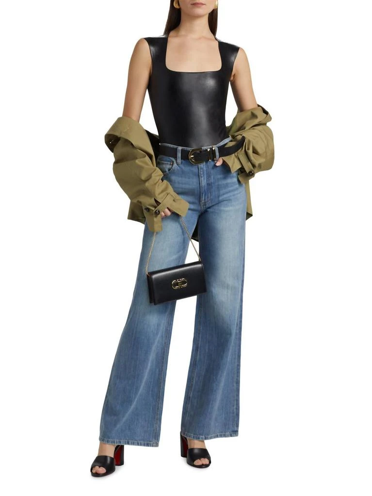 Commando Commando - Faux Leather Cap Sleeve Bodysuit 6
