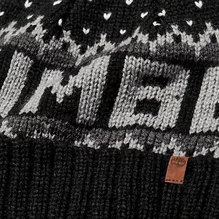 Timberland Winter Roll-up Knit Beanie for Men in Black 2