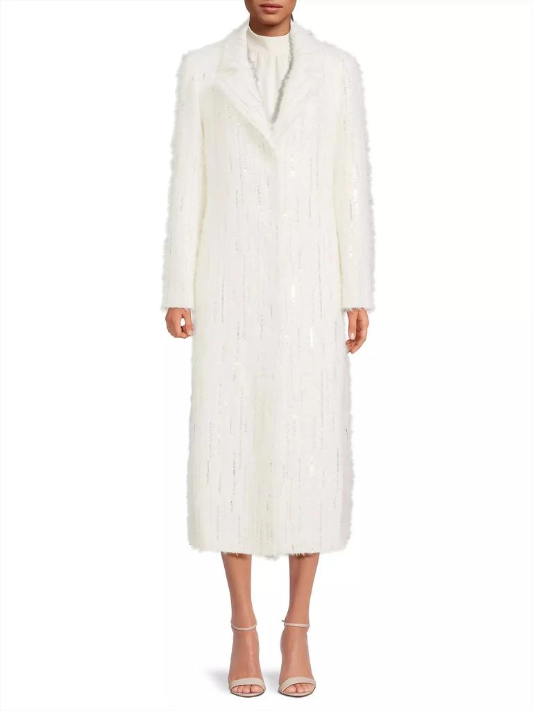 Milly Embellished Faux Mohair Coat 3