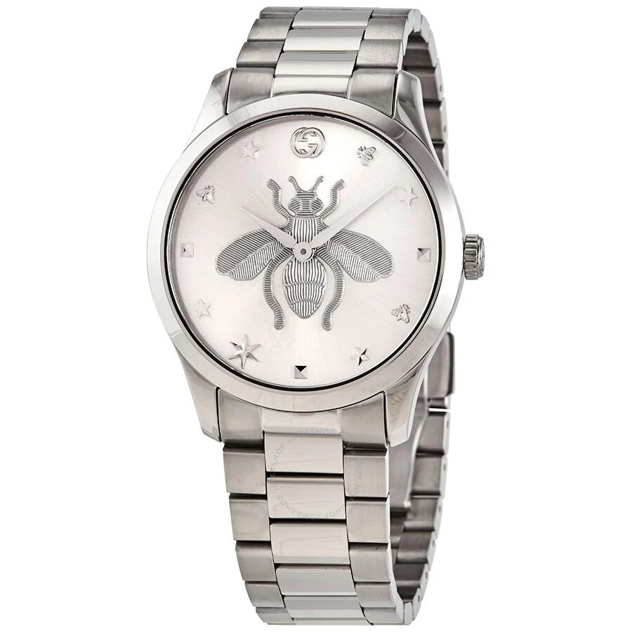 Gucci G-Timeless Quartz Silver Dial Ladies Watch YA1264126 1