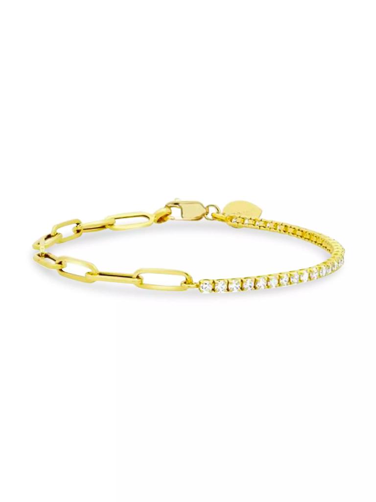 Meira T 14K Yellow Gold & Diamond Mixed-Link Chain Bracelet