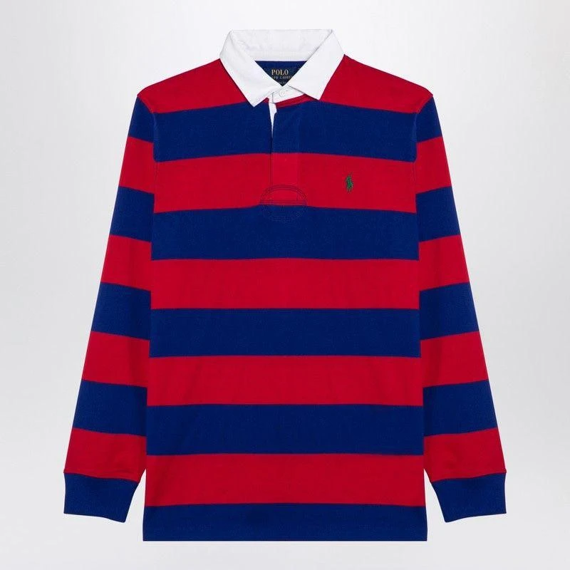 Ralph Lauren RED/BLUE STRIPED LONG-SLEEVED POLO SHIRT 1