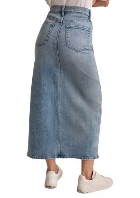 DKNY Jeans Womens Slit Front Denim Midi Skirt 2