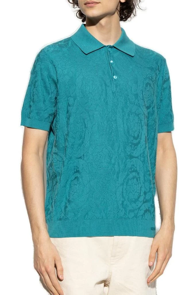Versace Versace Barocco-Jacquard Short-Sleeved Polo Shirt 2