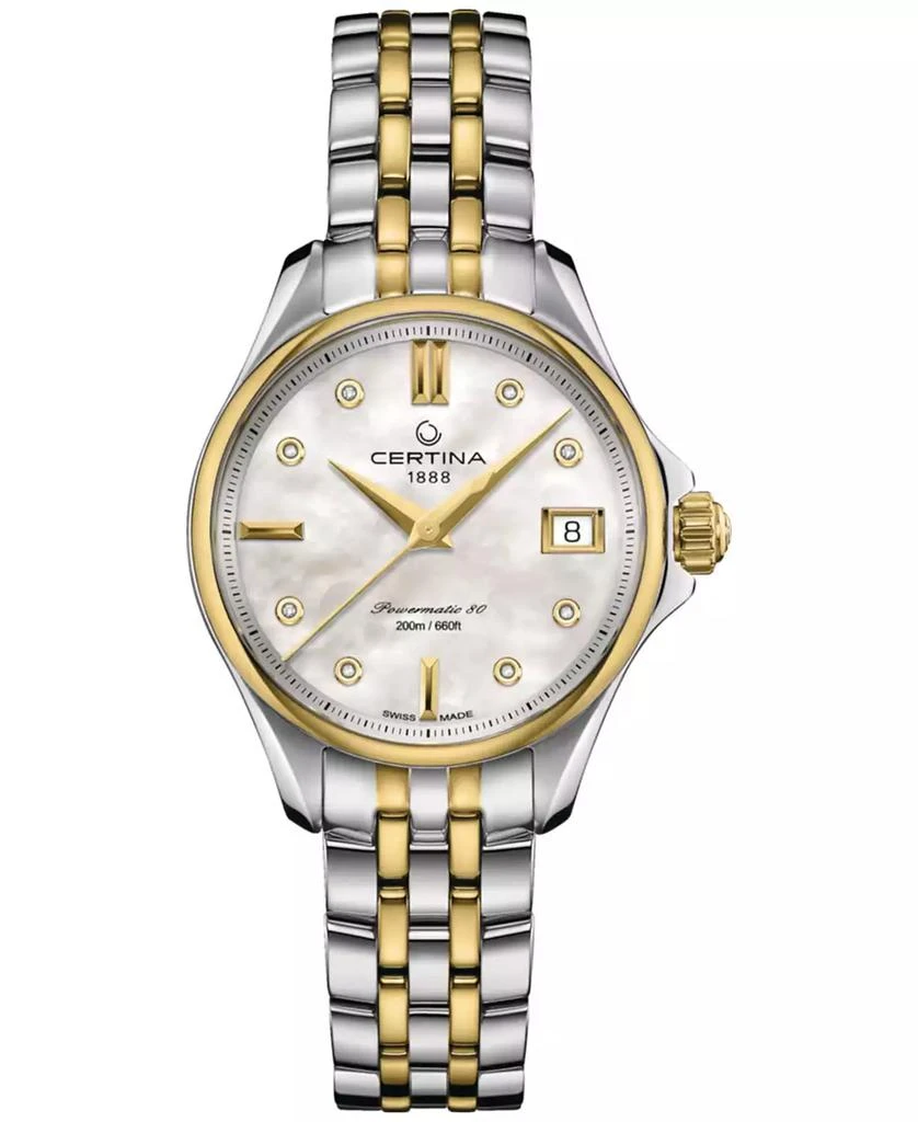 Certina Women's Swiss Automatic DS Action Diamond Accent Two-Tone Stainless Steel Bracelet Watch 35mm 1