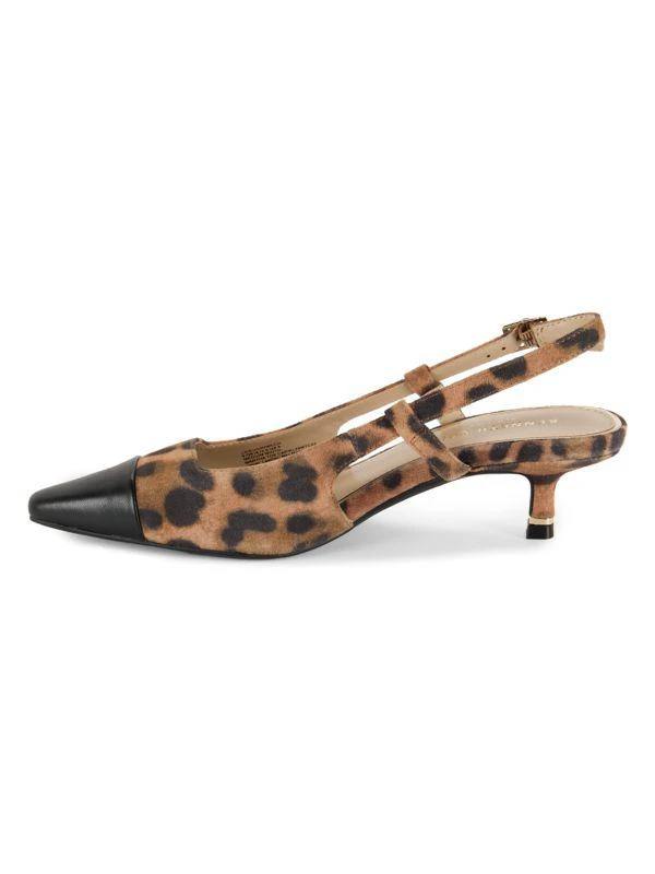 Kenneth Cole Martha Leopard-Print Slingback Kitten Heel Pumps 4