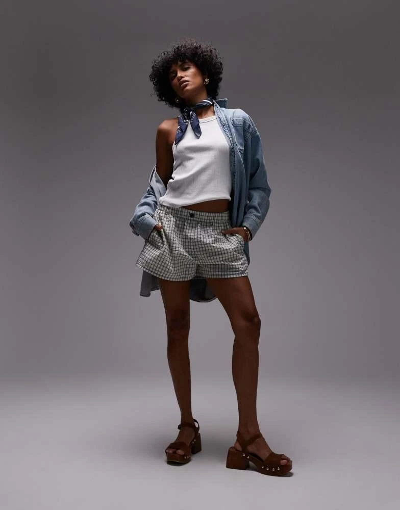 Co Ord Pull Topshop TOPSHOP Stripe Drawcord Towelling Shorts Co