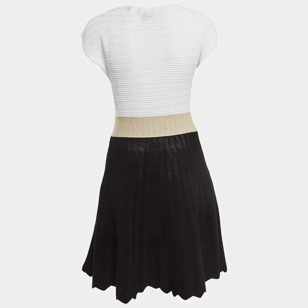 Emporio Armani Emporio Armani Black/White Crochet Flared Mini Dress S 2