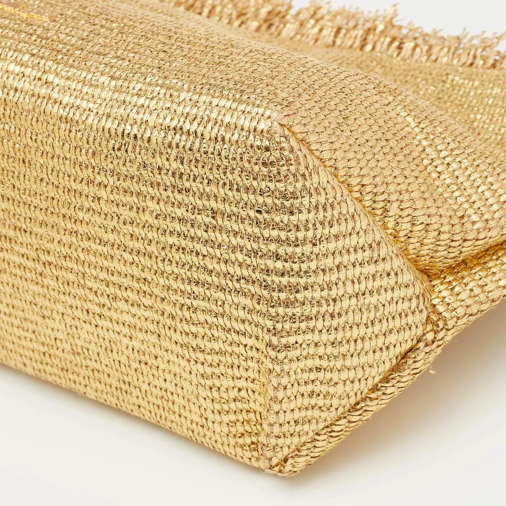 Cult Gaia Cult Gaia Gold Woven Foil Fabric Shanti Clutch 10