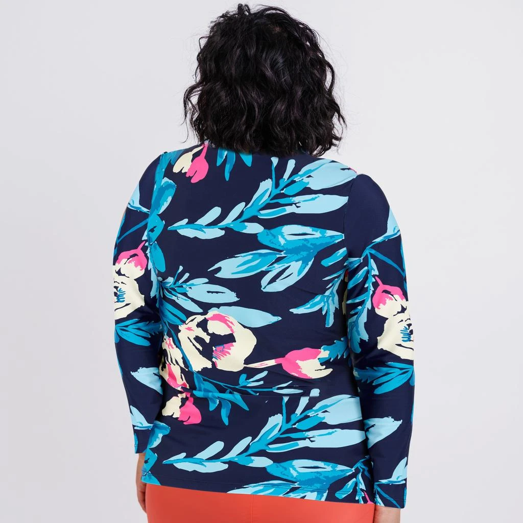Calypsa Women's Plus Long Sleeve Full-Zip Nora Swim Top 2