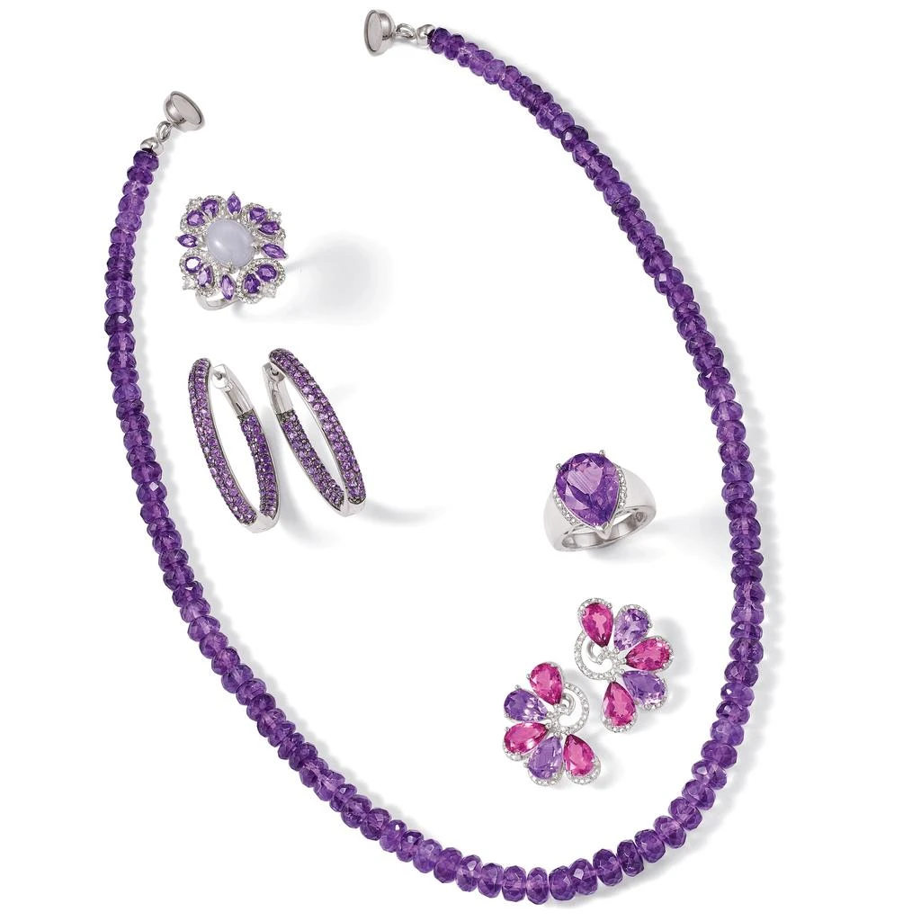 Ross-Simons Ross-Simons Amethyst Bead Necklace With Sterling Silver 4