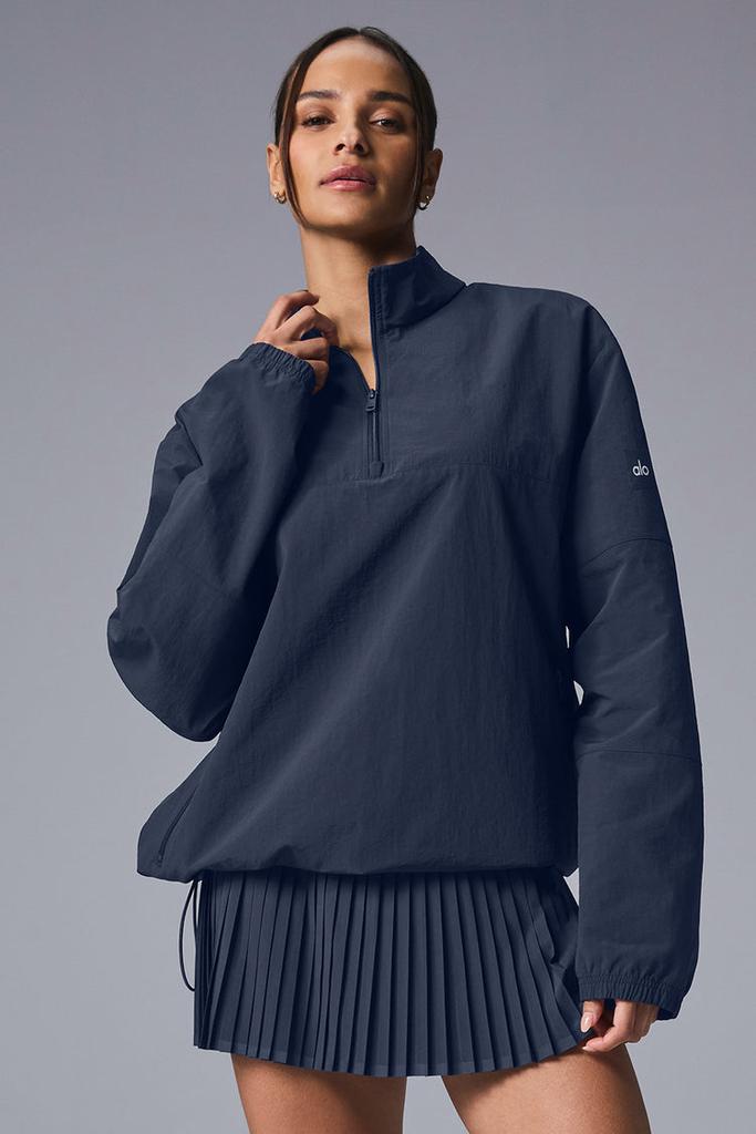 Alo Light Weight Takeaway Track Pullover - Black - Hoodies - Free