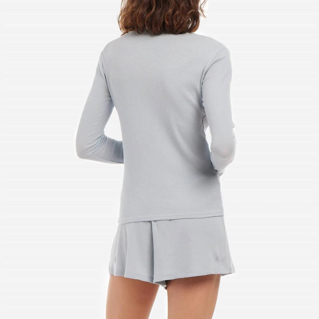 Skin Rayne & Regan Organic Pima Cotton Rib Short Set In Sea Shadow 2