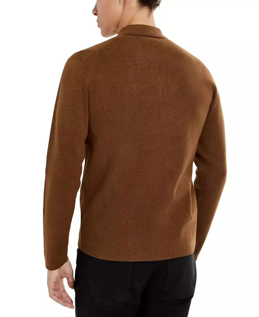 Kenneth Cole Men's Slim-Fit Zip-Placket Long Sleeve Polo Sweater 2