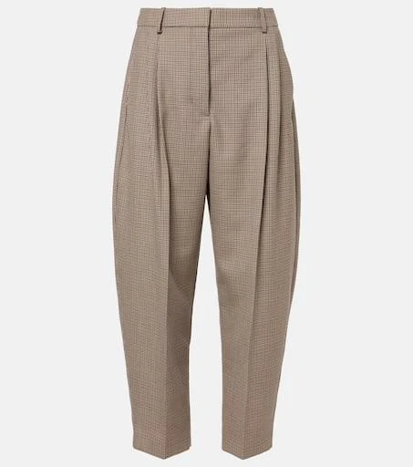 Stella McCartney Houndstooth cropped wool wide-leg pants 1