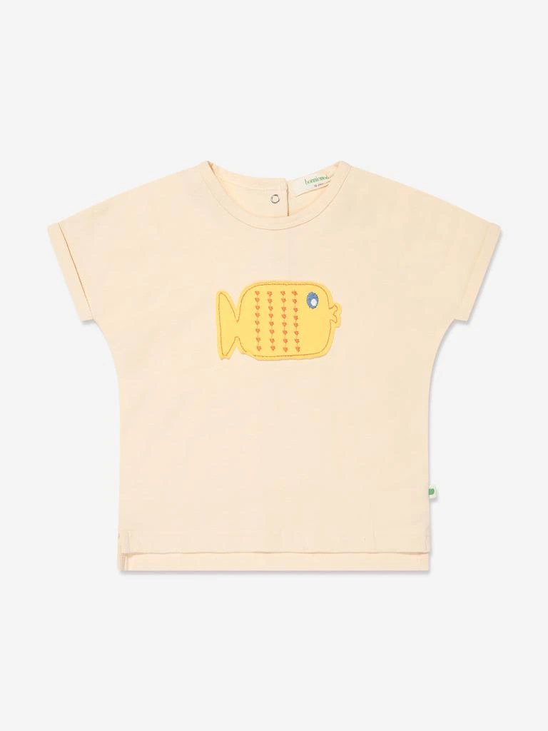 The Bonnie Mob The Bonnie Mob Kids Fish Applique T-Shirt in Ivory 1