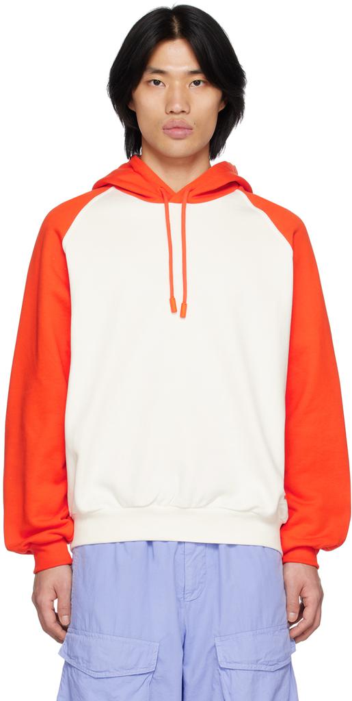 SUNNEI White & Orange Raglan Hoodie