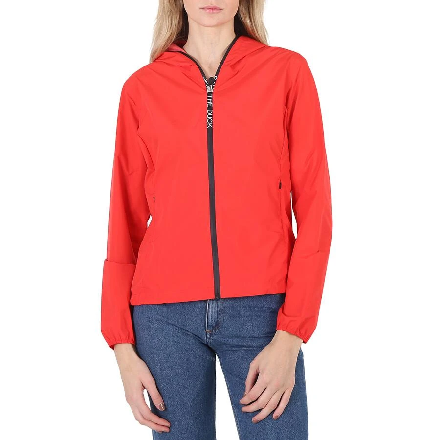 Save The Duck Ladies Jack Red Astrea Hooded Rain Jacket 1