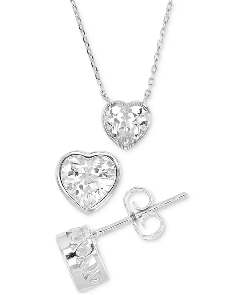 Macy
s 2-Pc. Set Cubic Zirconia Heart Bezel Pendant Necklace
Matching Stud Earrings