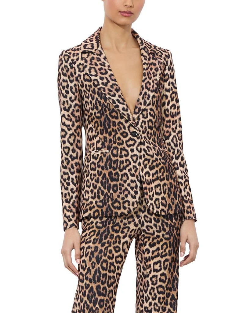 Alice + Olivia Macey Fitted Leopard Print Blazer 1