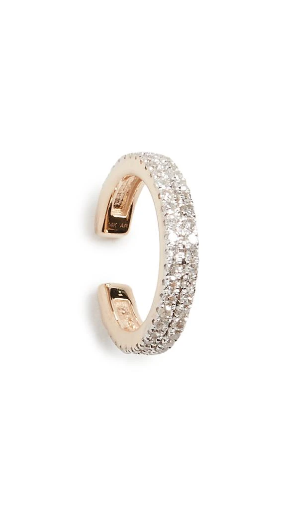 Adina Reyter 14k Large Double Wide Pavé Ear Cuff 4