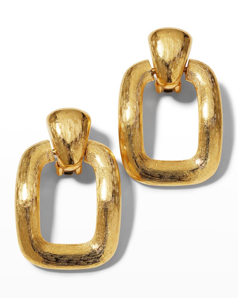 BEN-AMUN 24k Gold Electroplate Rectangular Drop Earrings