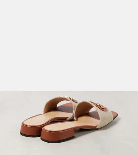 Valentino VLogo Signature leather-trimmed canvas slides 2