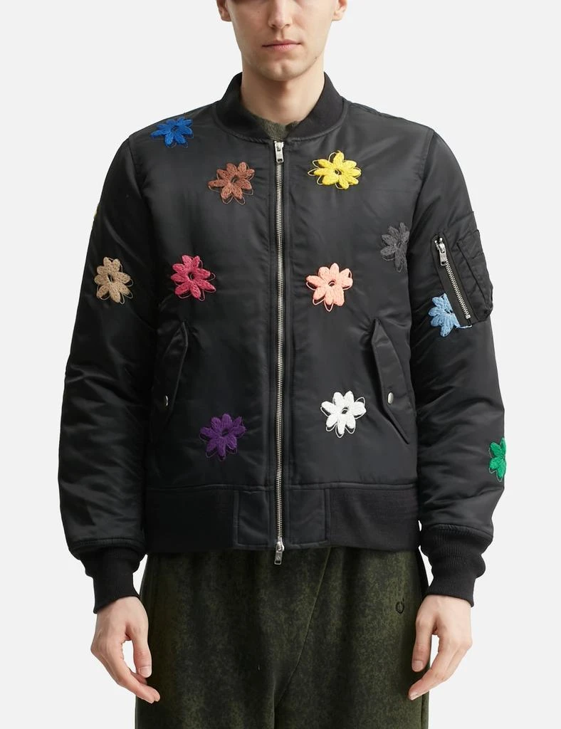 NÒMARHYTHM TEXTILE Flower Embroidery Flight Jacket 3