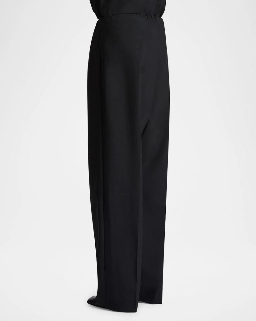 Khaite Trenton Pleated Straight-Leg Pull-On Pants 3