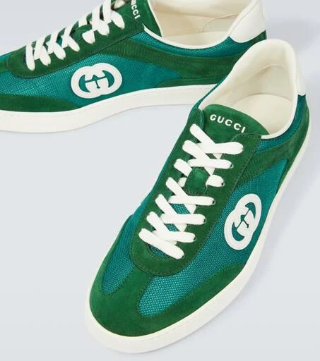 Gucci Interlocking G suede and canvas sneakers 3