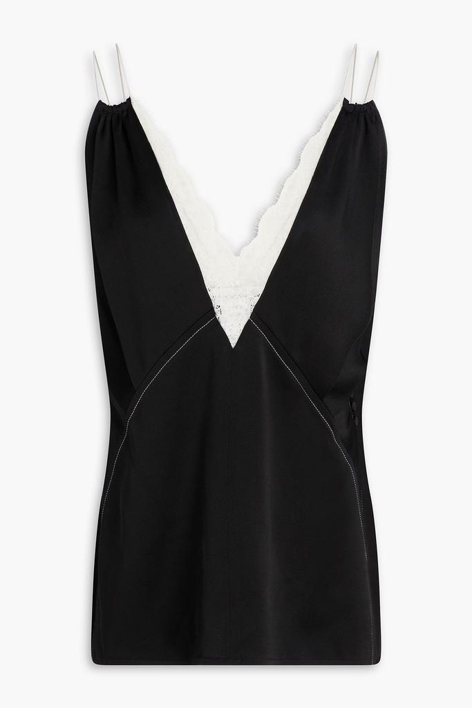 Victoria Beckham Lace-trimmed satin-crepe camisole