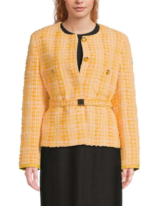St. John Textured Slub Tweed Patch Pocket Jacket 1