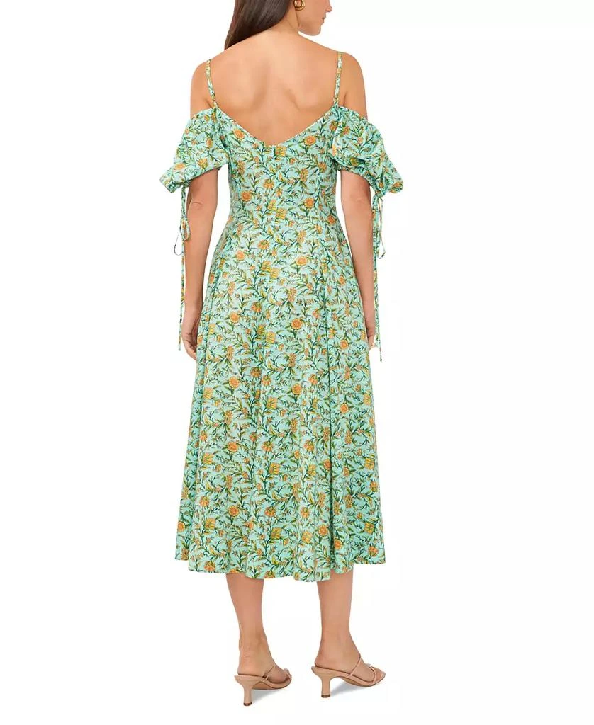 1. State Women's Floral Print Cold-Shoulder Puff Sleeve Midi Dress 2